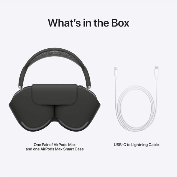 AirPods Max™ – Wireless Over-Ear Headphones with Bluetooth 5.0, Active Noise Cancellation, Spatial Audio, 20H Battery Life, Fast Charging via USB-C, On-Device Controls, Built-in Mic | iOS & Android Compatible | Free Buds | 1 year Warranty
