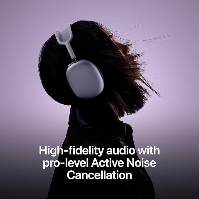 AirPods Max™ – Wireless Over-Ear Headphones with Bluetooth 5.0, Active Noise Cancellation, Spatial Audio, 20H Battery Life, Fast Charging via USB-C, On-Device Controls, Built-in Mic | iOS & Android Compatible | Free Buds | 1 year Warranty